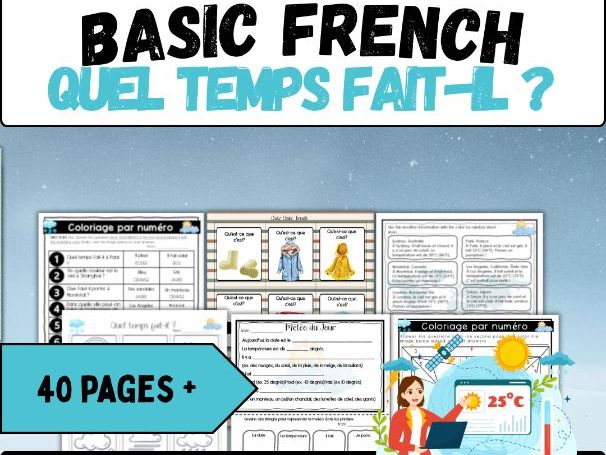 French Weather Vocab Activities Beginner