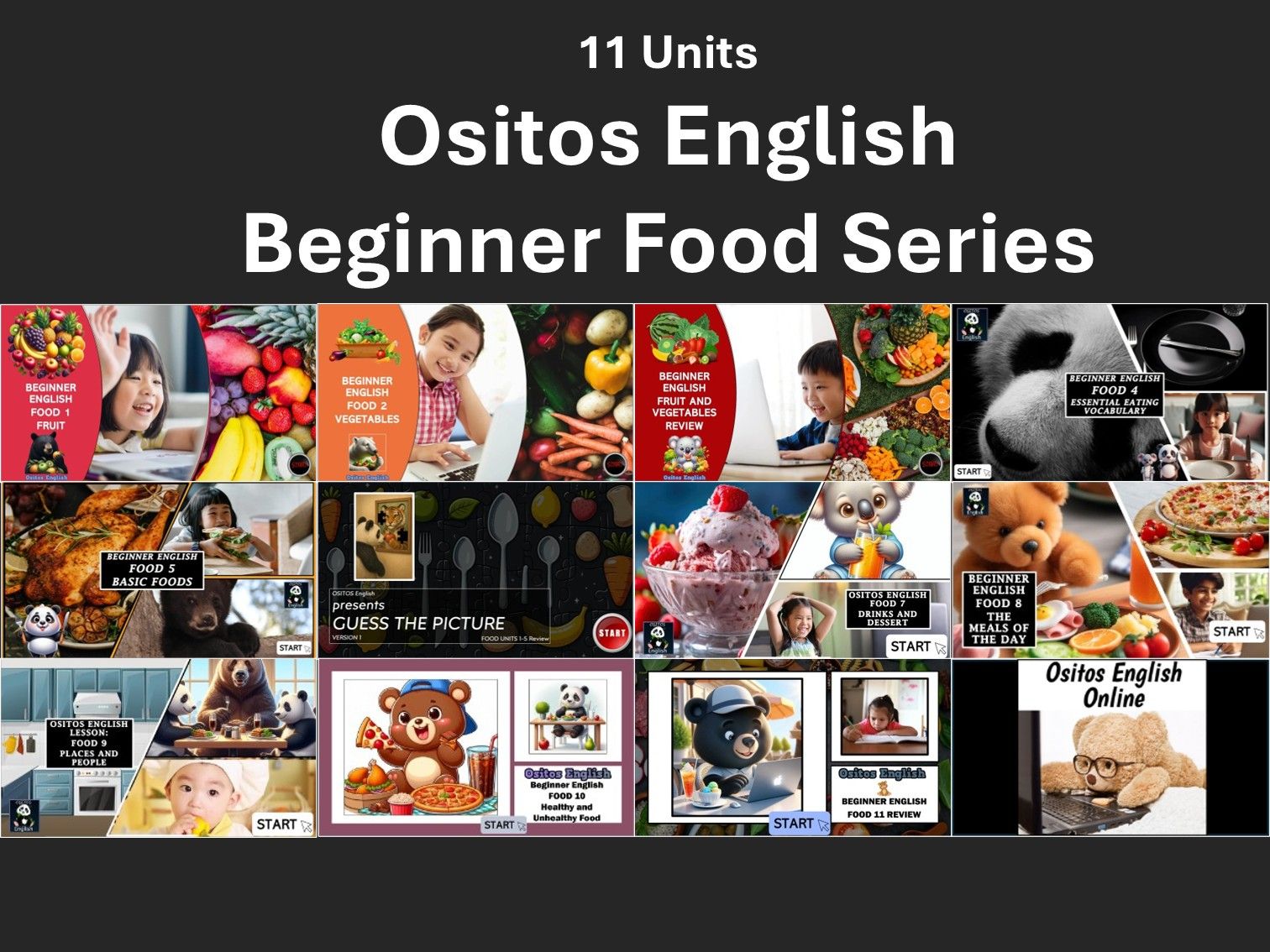 Ositos Beginner ESL Food Series – 11 Lessons