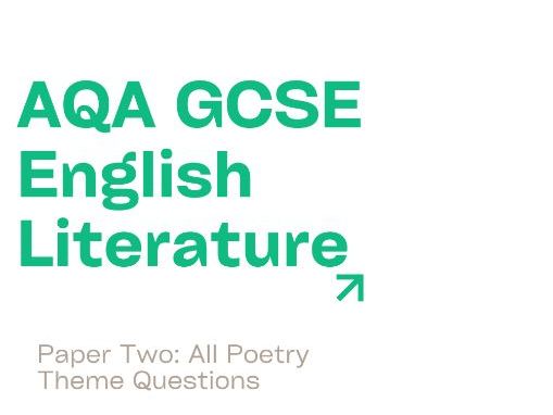AQA GCSE English Literature Paper Two All Poetry Anthology and Unseen Poetry Past Paper Workbook