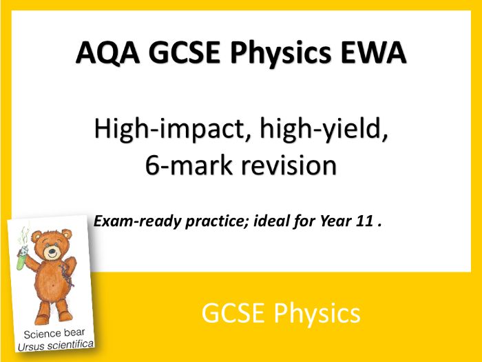 AQA GCSE Physics 6-Mark EWA Booster Questions x 40