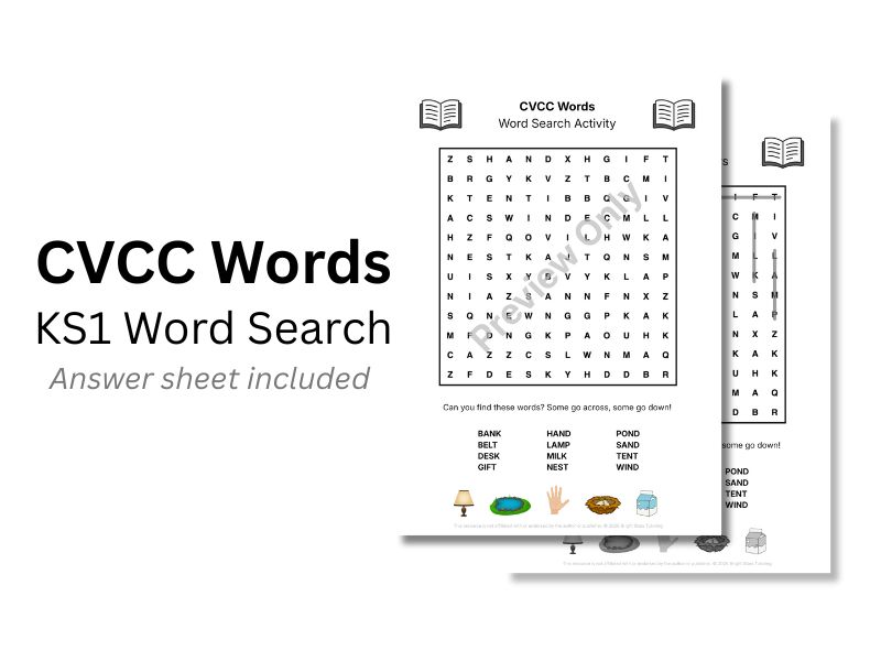 CVCC Words KS1 Word Search Activity