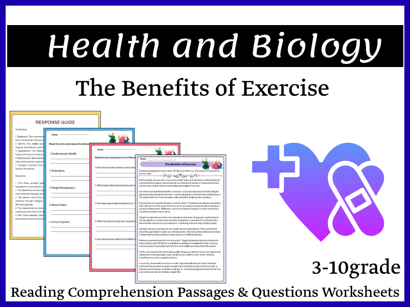The Benefits of Exercise Reading Comprehension Passages & Questions Worksheets