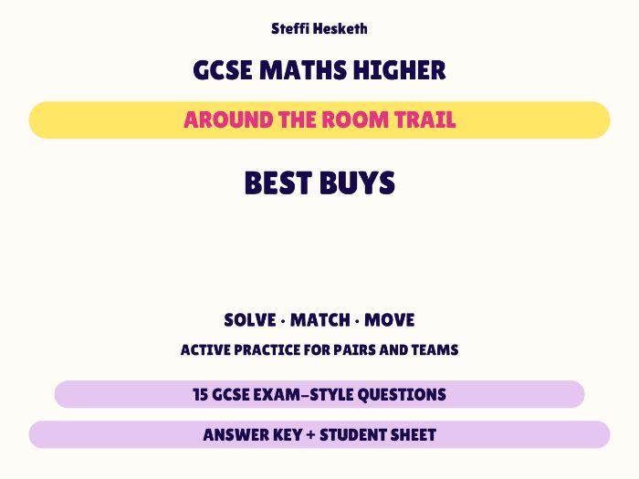 GCSE Higher Maths Best Buys | Around the Room Trail