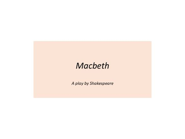 Macbeth SOW