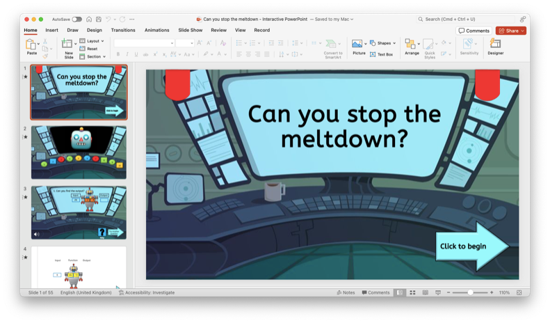 Function Machines - Stop the Meltdown Interactive Activity