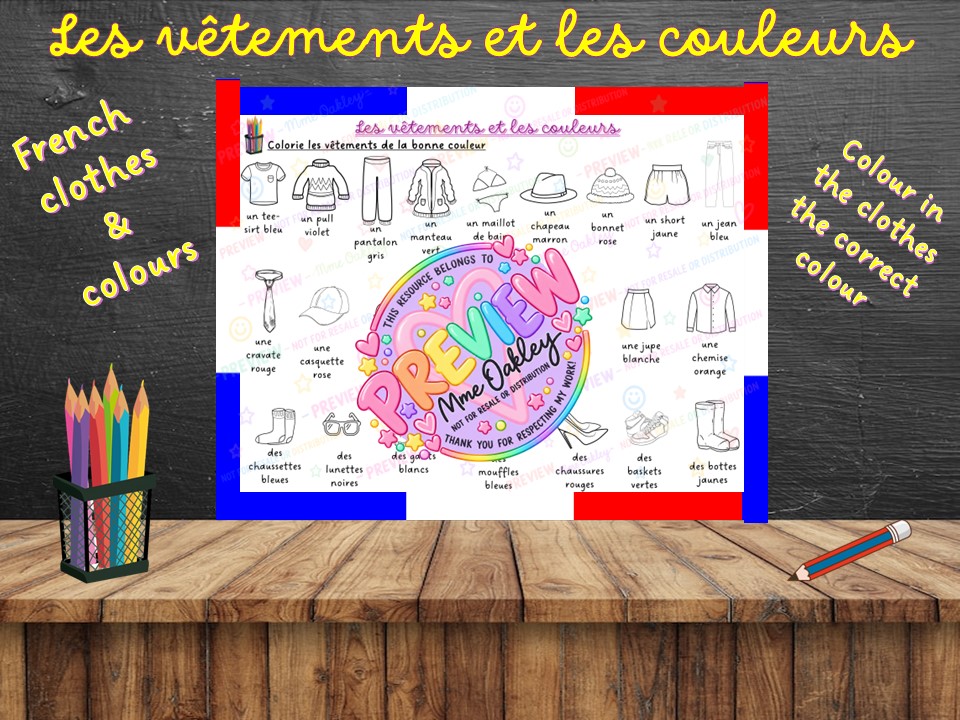 Les vêtements et les couleurs | French clothes and colours
