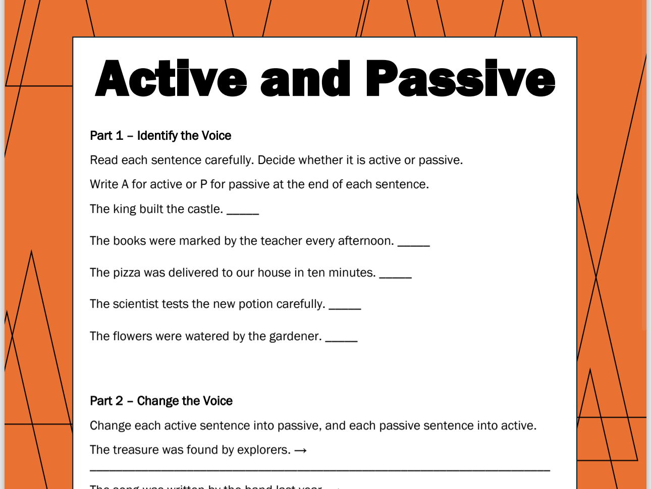 Active Vs Passive  - understanding active and passive voice