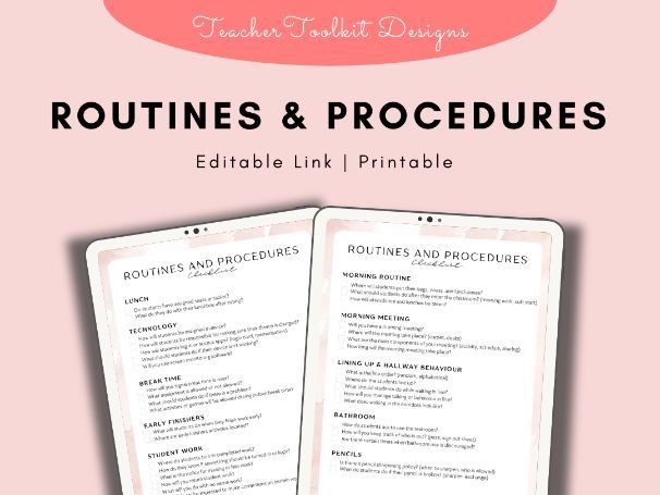 Classroom Routines & Procedures. Editable Teacher Guide. Classroom Management