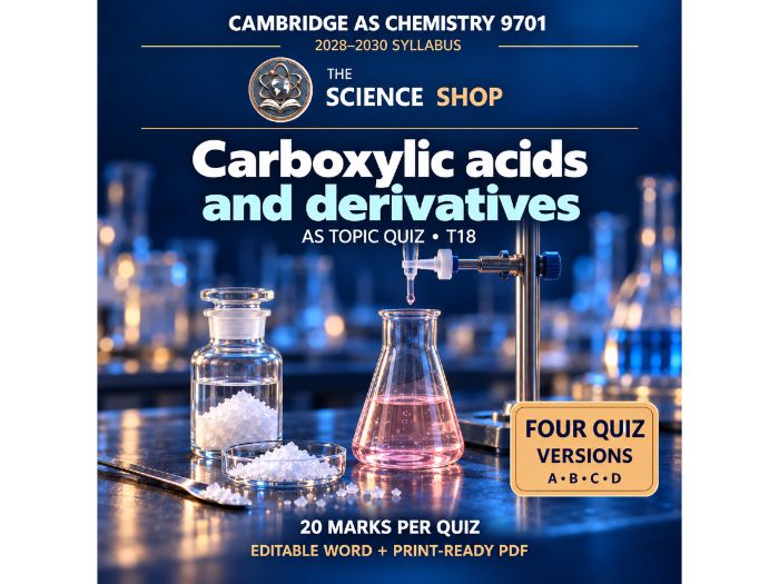 Carboxylic acids and derivatives | Cambridge AS Chemistry 9701 | 4 Revision Quizzes