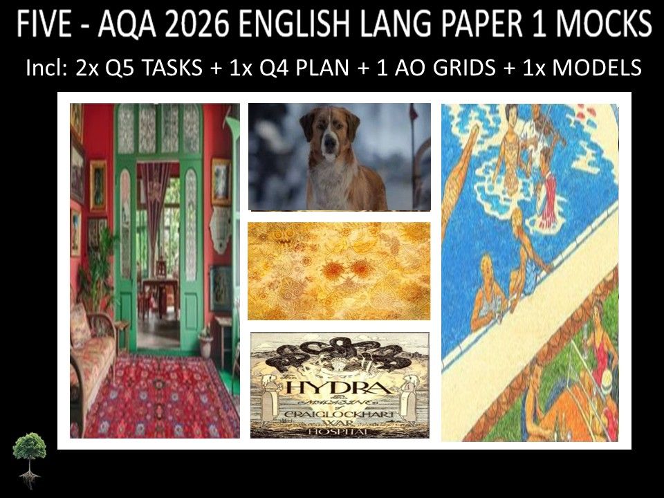 FIVE - AQA PAPER 1 | 2026 FULL MOCKS | Q5 TASKS | Q4 PLAN |AO GRIDS | MODELS