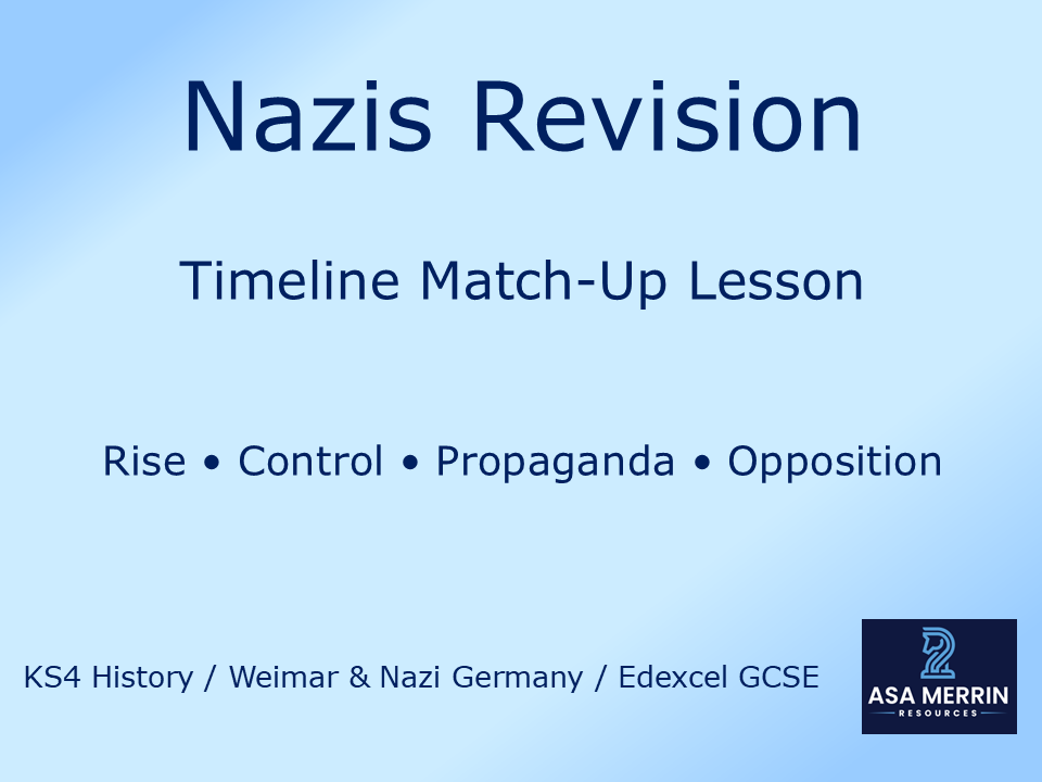 Nazi Germany Revision Match-Up Lesson: Rise, Control & Opposition Timeline (GCSE)