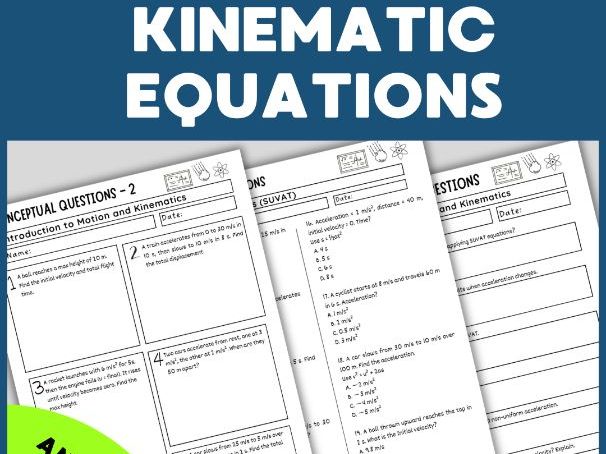 Motion: Kinematic Equations | Objective + Conceptual + Computational Questions