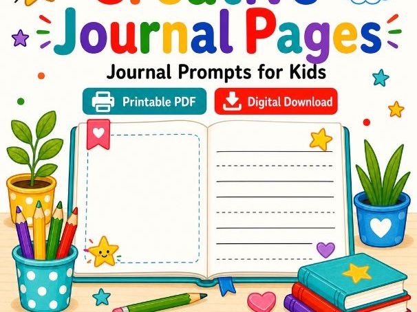 Creative Journal Pages | Journal Prompts for Kids | Printable PDF | Digital Download