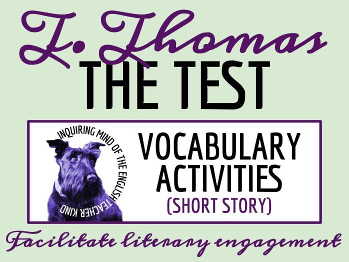 "The Test" by Theodore Thomas Vocabulary Worksheet, Crossword Puzzle, and Word Search