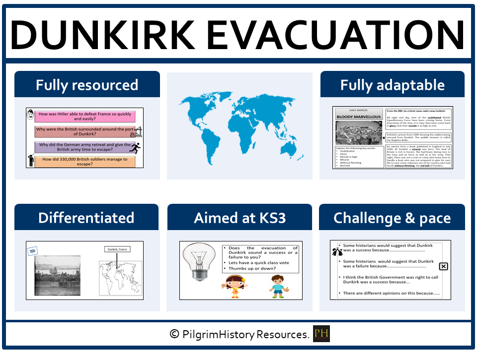 KS3 History: Dunkirk 1940 - Miracle or Disaster? (WW2 Lesson)