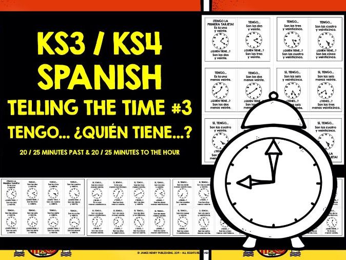 SPANISH TELLING THE TIME I HAVE, WHO HAS? #3