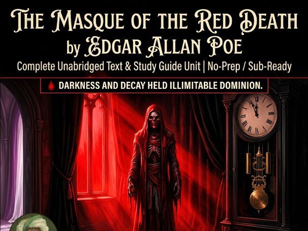 The Masque of the Red Death by Edgar Allan Poe Q&A Analysis Sub Plan