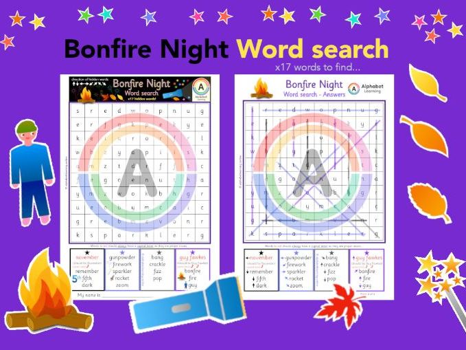 Wordsearch - Bonfire Night, x17 words to find