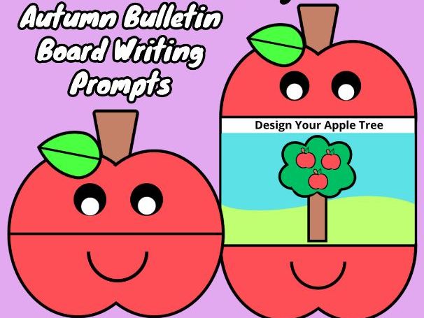Fall Apple Foldout Craft & Writing Prompts | September October Autumn Bulletin Board Activity