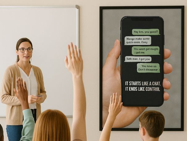 County Lines & Exploitation Awareness Poster: It Starts like Chat