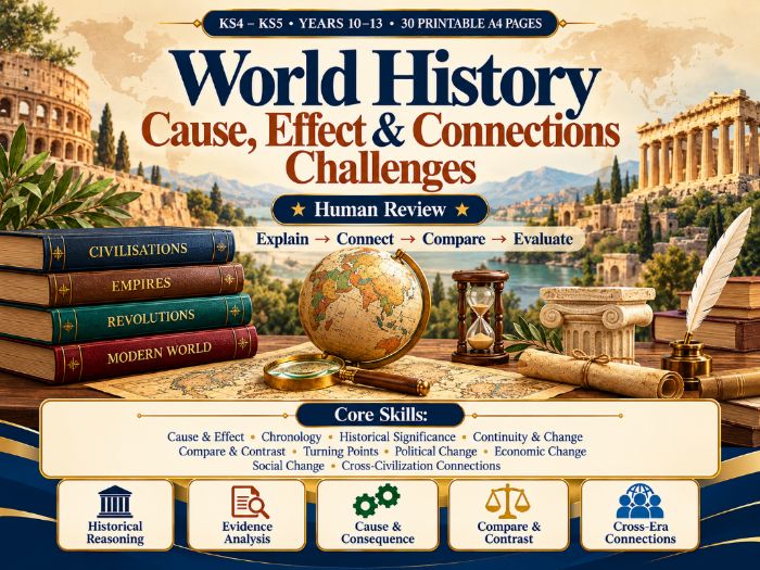 World History Cause, Effect & Connections Challenges | KS4–KS5 | Historical Reasoning