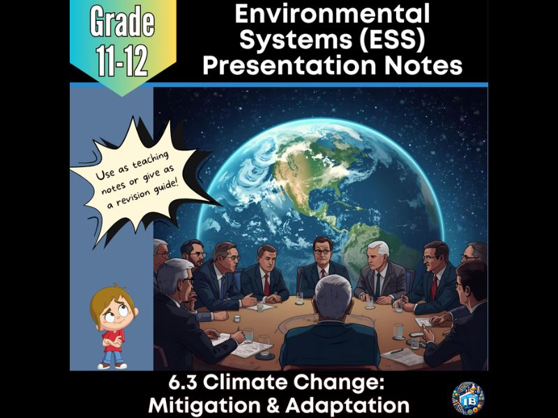 IB DP ESS 6.3 Climate Change Mitigation - Teaching Notes & PowerPoint 2026