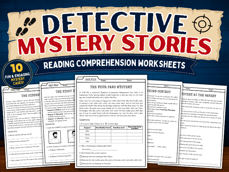 Detective Mystery Stories | Reading Comprehension Worksheets