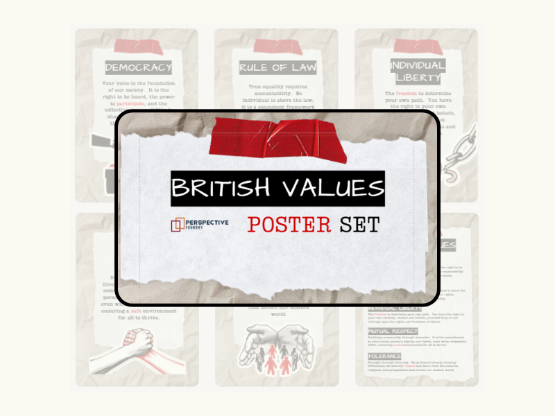 British Values Poster Set Zine Style Display