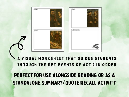 GCSE - Shakespeare's Macbeth- Act 2  (Note-Taking Resource or Revision Worksheet).