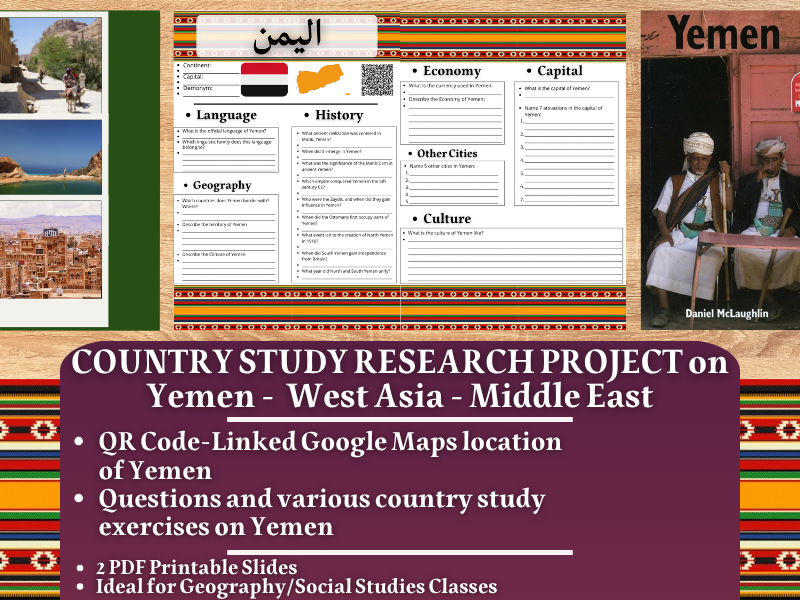 Country Study Research Project - Yemen - Social Studies - Middle East
