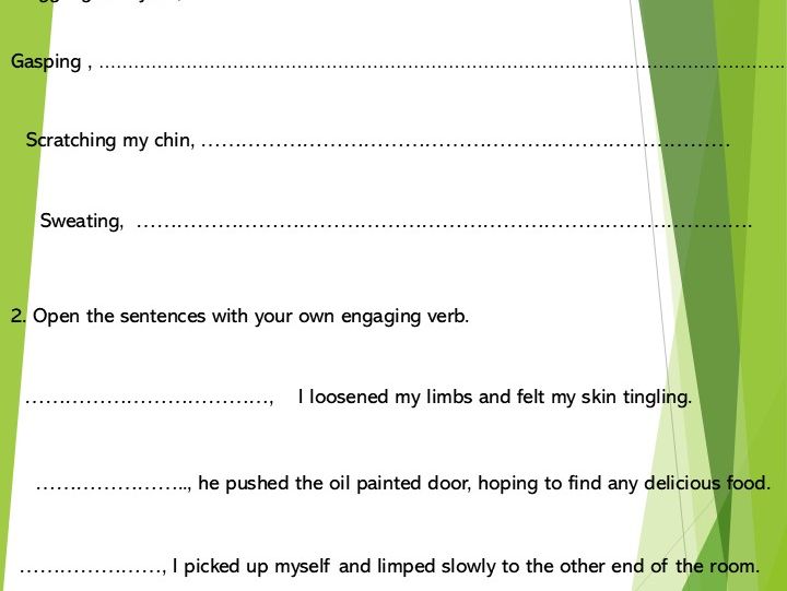 Verbs as sentence starters