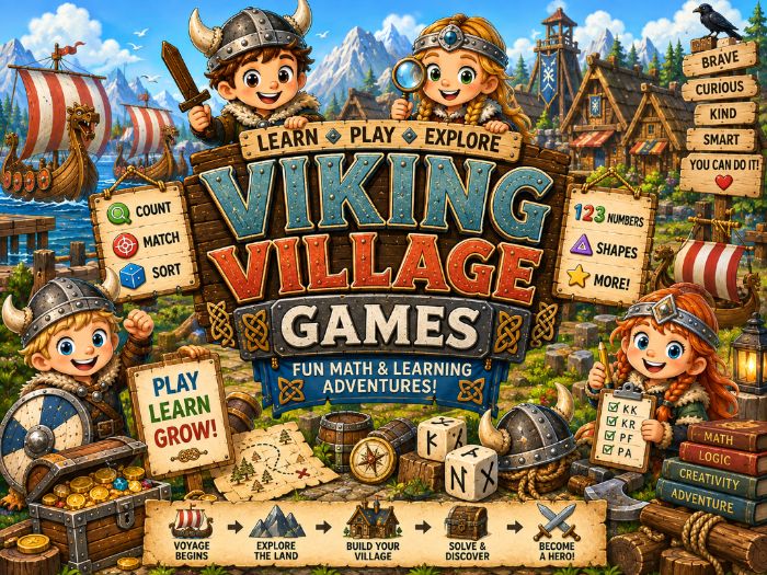 Viking Math Games & Centers | Numbers 1–20, Counting, Shapes & Number Sense | Preschool–1st Grade