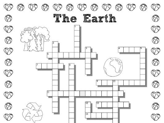 Earth Day Activity Science Crossword Puzzle Environment Reduce Reuse 