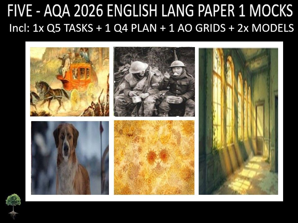 FIVE - AQA PAPER 1 | 2026 FULL MOCKS | Q5 TASKS | Q4 PLAN |AO GRIDS | MODELS
