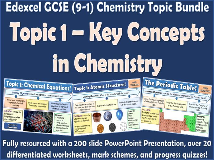 Edexcel GCSE (9-1) Chemistry Topic 1 Bundle