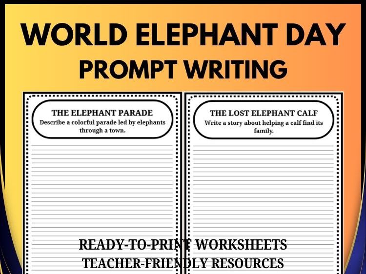Elephant Day Writing Prompts | 30 Elephant-Themed Creative Writing Activities