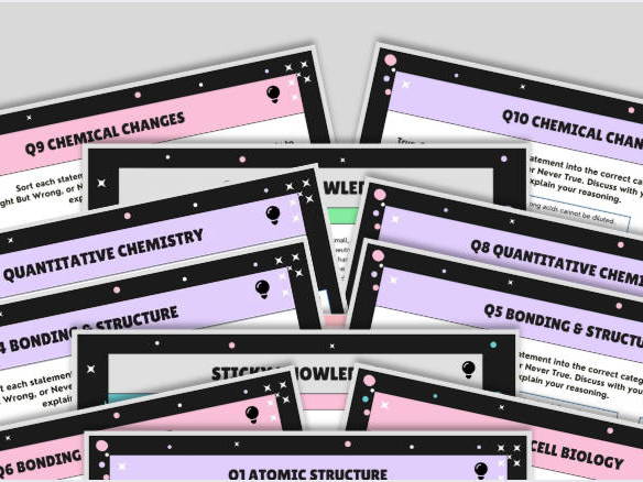 GCSE Chemistry Misconception Sorter: AQA Revision Activity