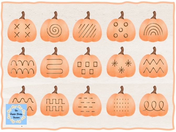 Mark Making Patterns Activity Discs - Halloween Pumpkin (Natural Theme)