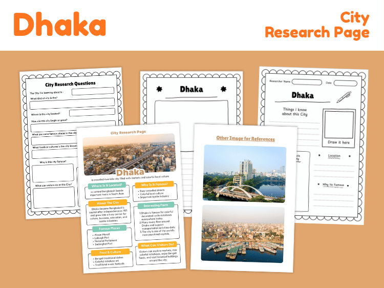 Dhaka City Research Project | Bangladesh Geography Worksheets