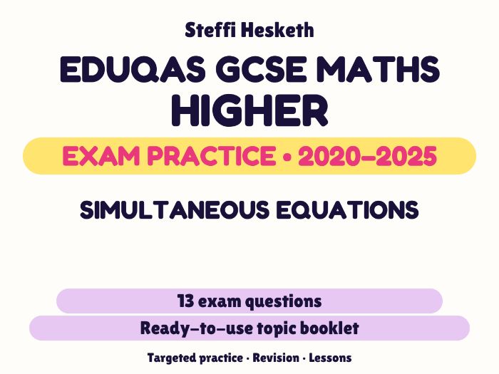 Eduqas GCSE Maths Higher: Simultaneous equations Exam Questions | 2020-2025