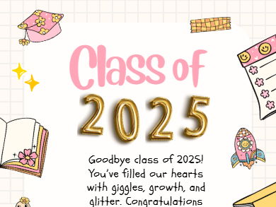 School End of Year Graduation Poster