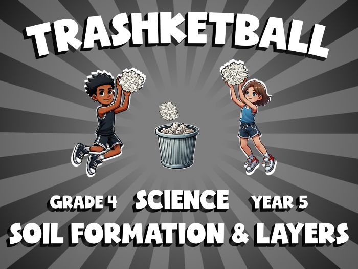 Soil Formation & Layers TRASHKETBALL Science Game | No-Prep Year 5 Review Activity