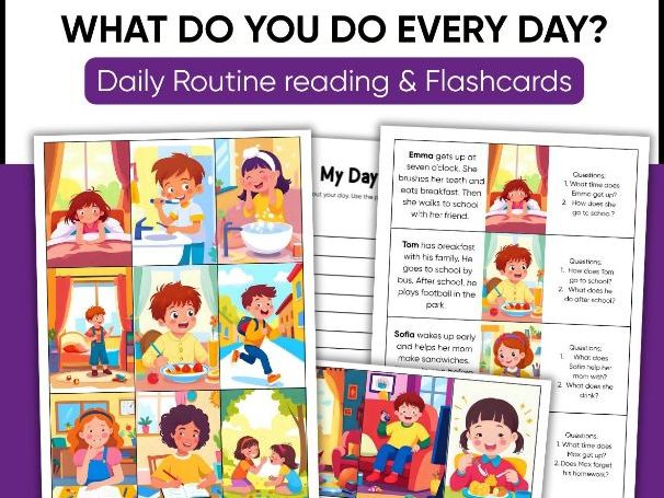 What Do You Do Every Day? – Daily Routine reading & Flashcards