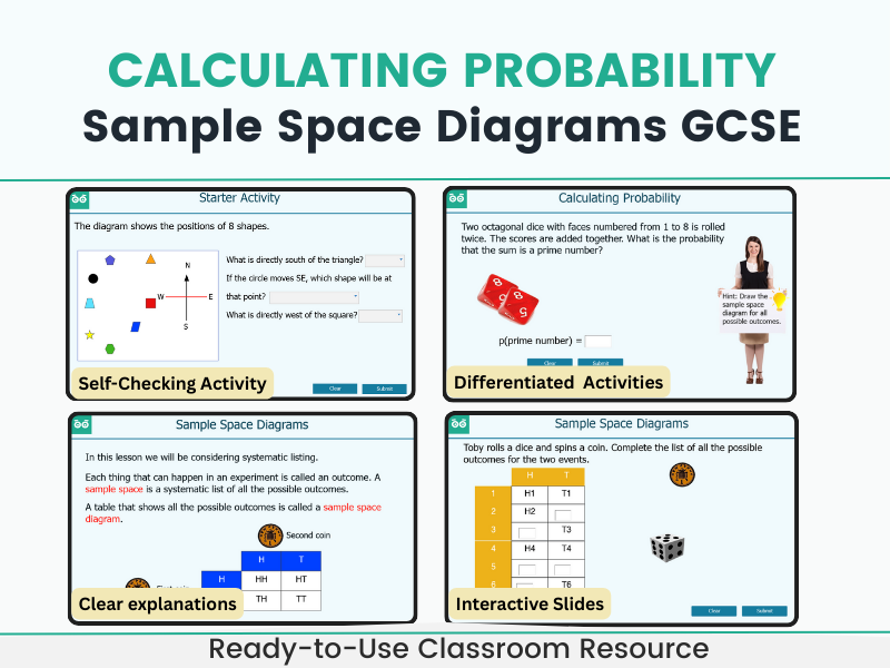 Calculating Probability with Sample Space Diagrams GCSE Interactive Maths Lesson