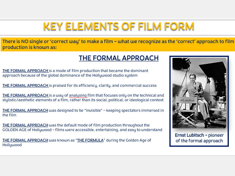 AL FILM STUDIES - KEY ELEMENTS - INTRO TO CINEMATOGRAPHY