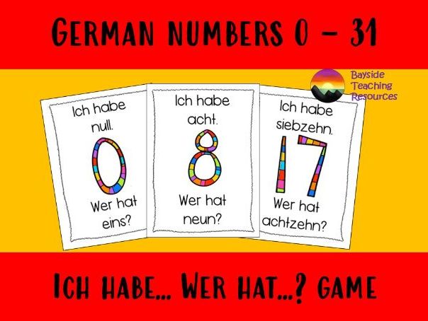 German number game 0-31 | Ich habe... wer hat...?