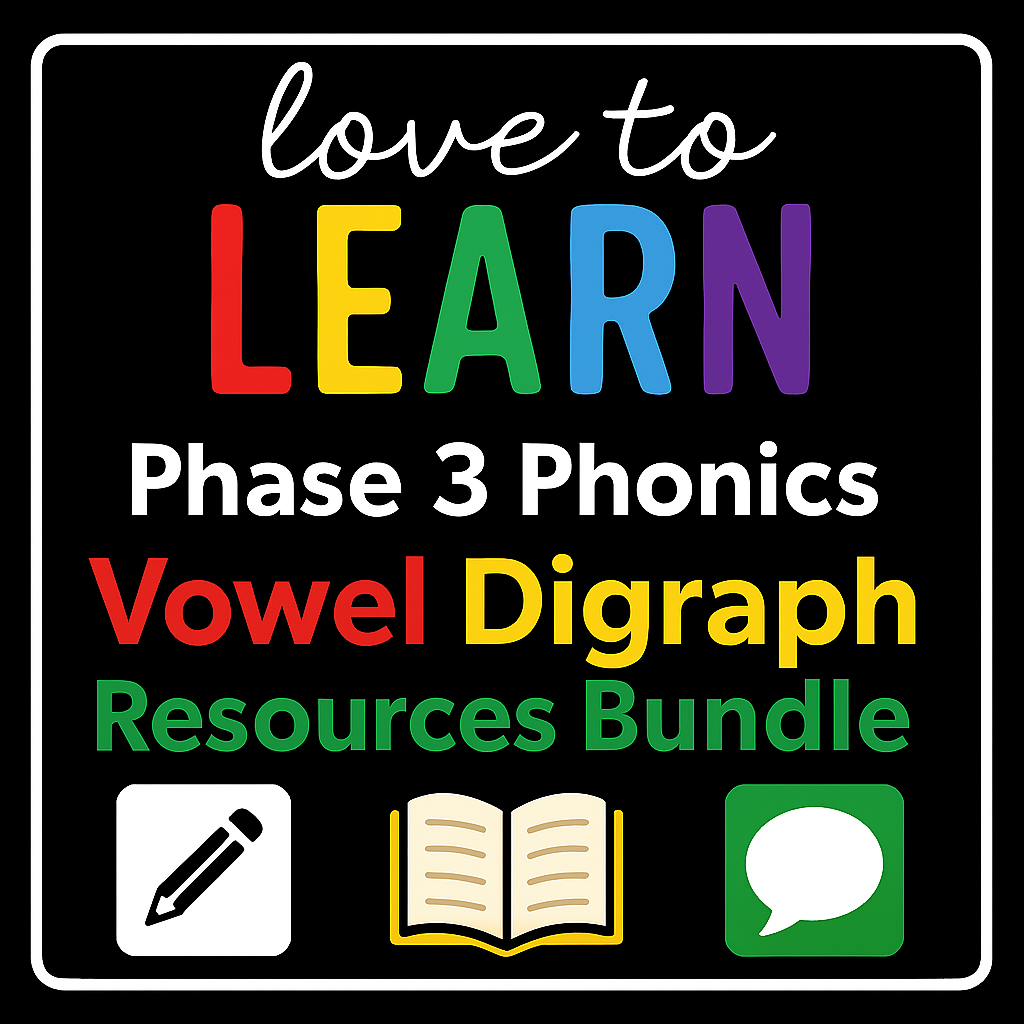 Phase 3 Phonics | ai ee igh oa oo ue |Vowel Diagraph Worksheets Bundle | ai ee  Phonics Activities EYFS KS1