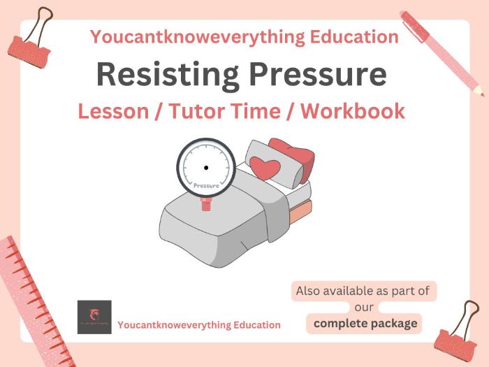 Resisting Pressure PSHE Workbook