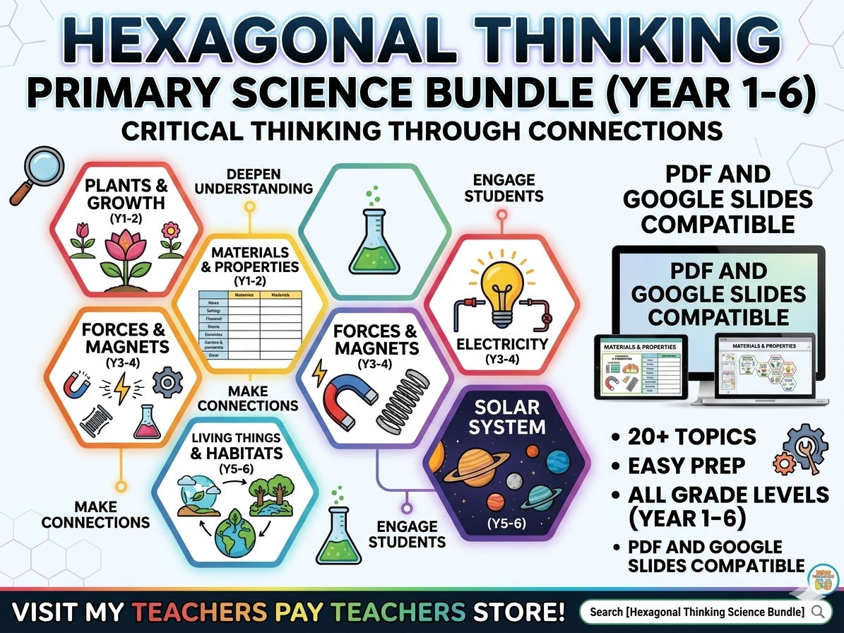 Whole School (KS1 & 2) Science Units - Hexagonal Thinking Resources
