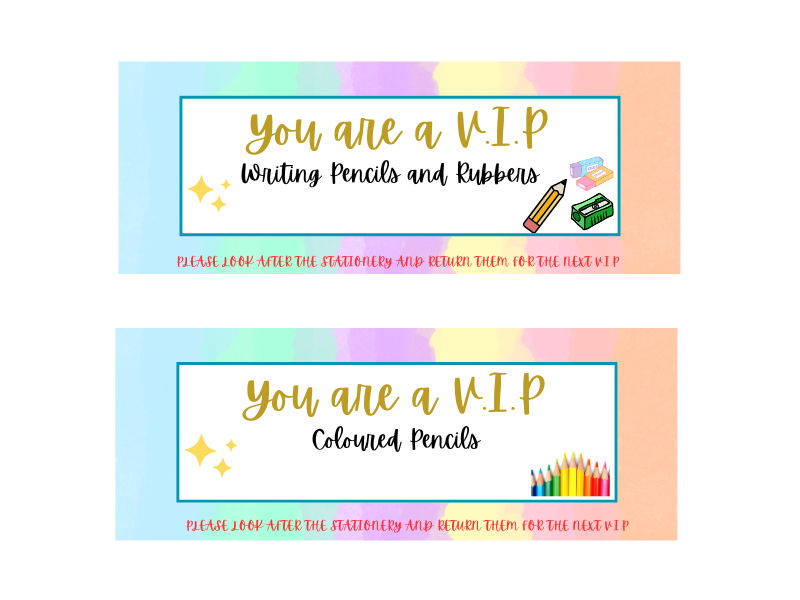 V.I.P Stationery Tub Labels
